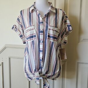 Eden & Olivia Multicolor Striped Button-Down Shirt